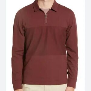 Ted Baker Burgundy Knit Top 1/4 zip
